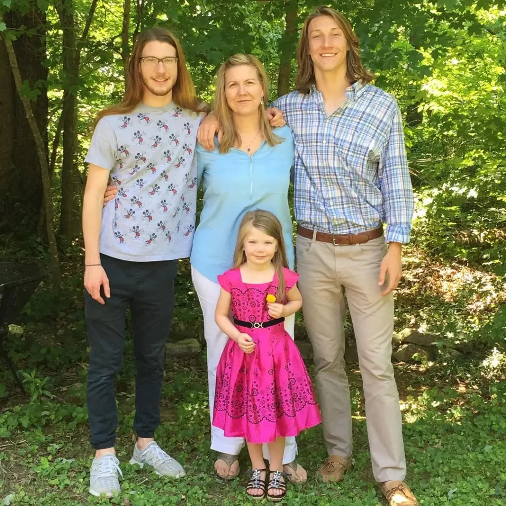 Trevor Lawrence with brother sister and mother